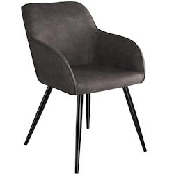 TecTake GmbH tectake Chaise Marilyn tissu - gris foncé-noir -403670 - gris 403670_0