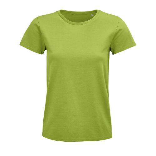 TEE-SHIRT PERSONNALISABLE FEMME COTON ORGANIQUE BIO JERSEY 175 VERT POMME