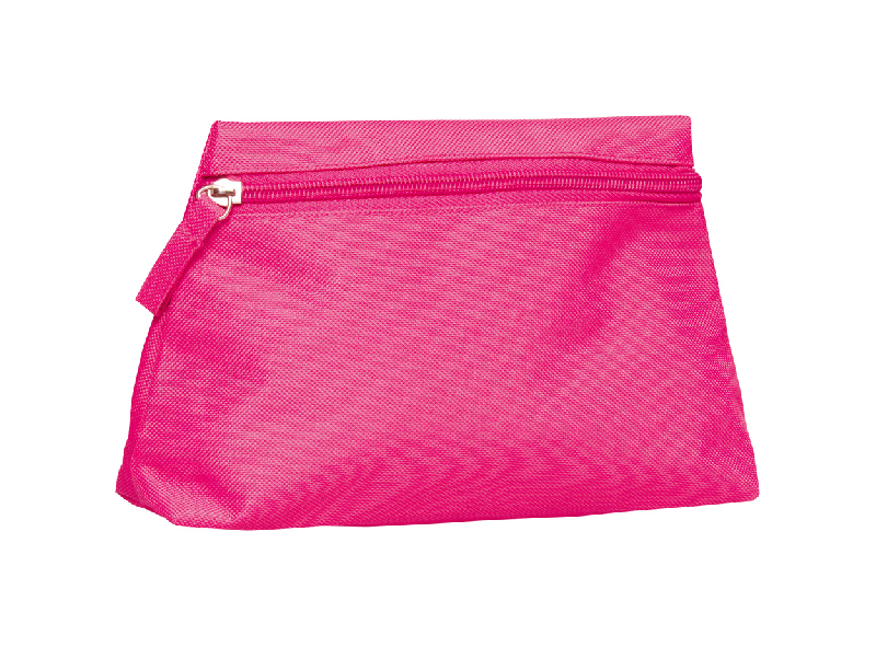 Trousse à maquillage zippée - 600D polyester - Couleur fuchsia_0