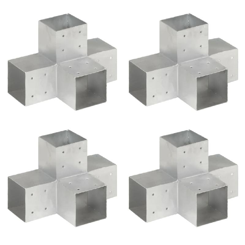 Vidaxl connecteurs de poteau 4pcs forme en x métal galvanisé 101x101mm 145484_0