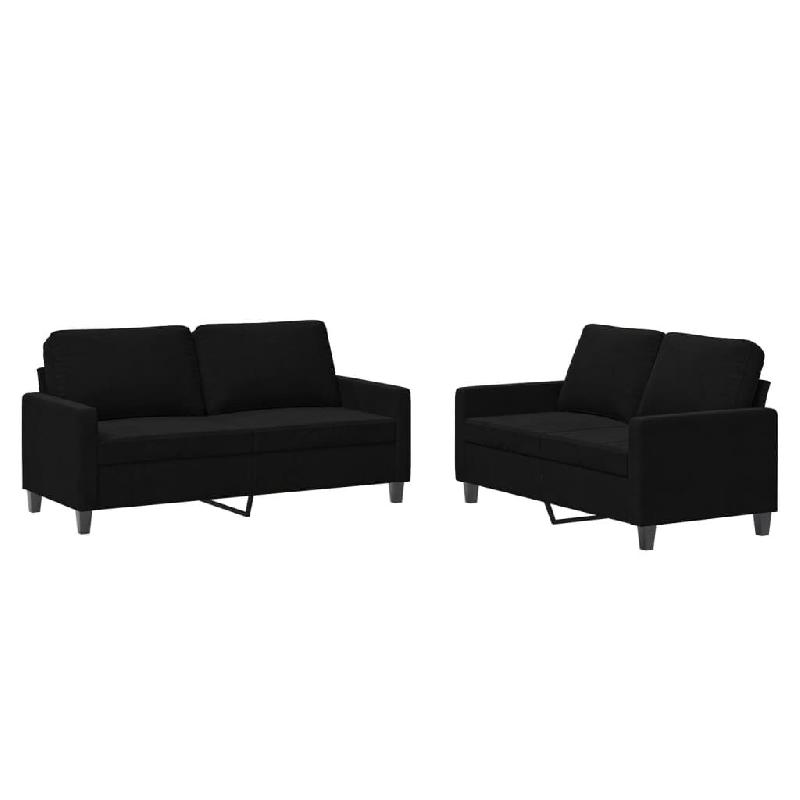 VidaXL Ensemble de canapés 2 pcs avec coussins Noir Velours Modèle Unique Moderne - 3201501_0