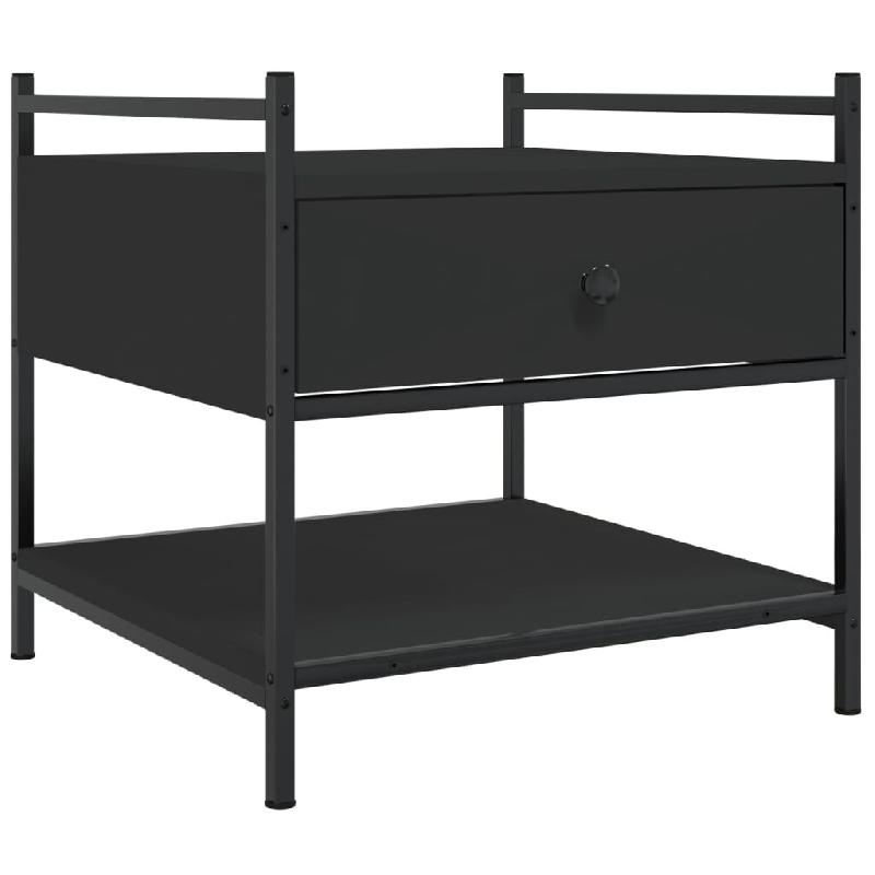 VidaXL Table basse noir 50x50x50 cm bois d'ingénierie Modèle Atlas Office Évasion - 833965_0