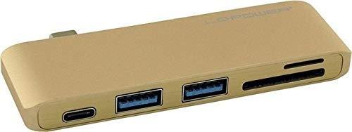 LC-Power LC-HUB-C-MULTI-2G - Hub USB 3.0 (3.1 Gen 1) Type-C avec lecteur de cartes mémoire intégré - Aluminium - Or_0