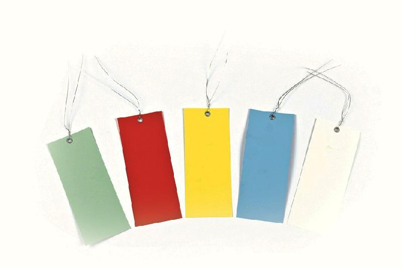 Étiquettes PVC à suspendre rectangle - Bleu, 12x5cm_0