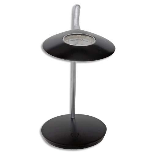 Alba lampe à leds aéro en aluminium noir - tête 23 cm, 1bras l56 cm et socle d19 cm