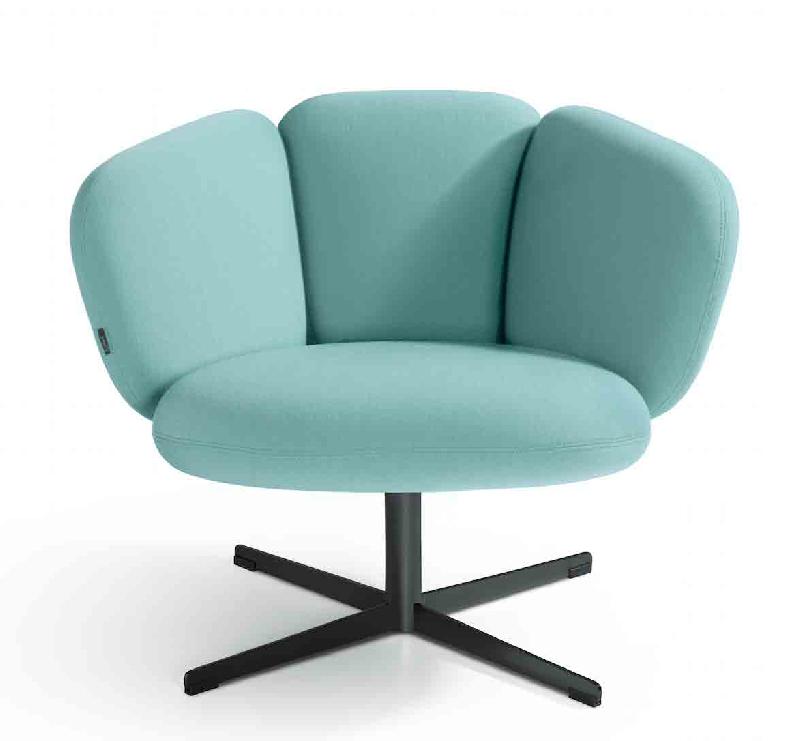 BRAS / FAUTEUIL LOUNGE PIED 4 BRANCHES BLEU CLAIR_0