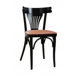 Chaise de restaurant - BISTRO-170-P - bois cintré, assise rembourrée, disponible en noyer clair_0