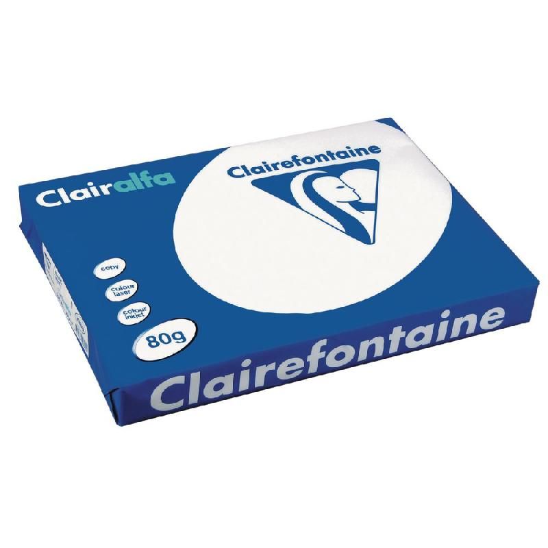 CLAIREFONTAINE PAPIER CLAIRALFA - RAMETTE DE 500 FEUILLES - FORMAT A5 (80 G/M²) - COULEUR BLANC (PRIX UNITAIRE)