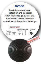 Clou podotactile en acier zingué noir - a sceller - tige standard (af)_1