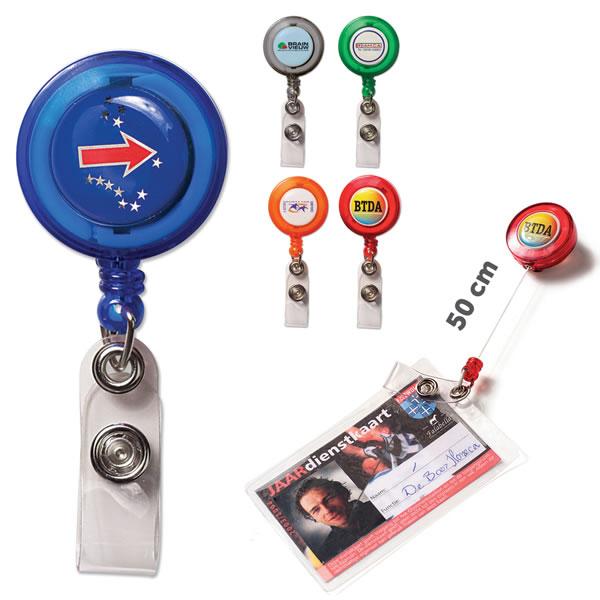 Enrouleur porte-badge personnalisé - Quadri doming - 50 cm - 5 coloris au choix_0