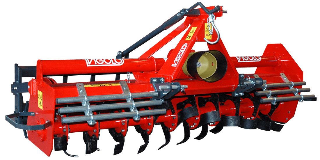 FM 155 à 225 - Fraises et herses rotatives Vigolo - Largeur 1550 à 2250 mm - Boîtier monovitesse et transmission par chaîne_0