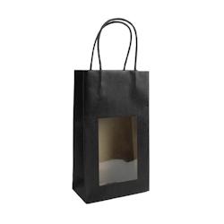 Gimex Sac Vitrine Noir P.Tors Kraft 180g - 14,5+7,5x25cm par 200 - noir en carton 3700481693148_0