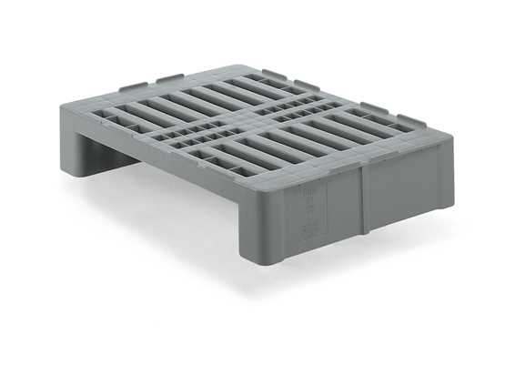 Mini palette plastique alimentaire H2 - résistante de -40°C à +70°C - taquets centraux pour bacs E2_0