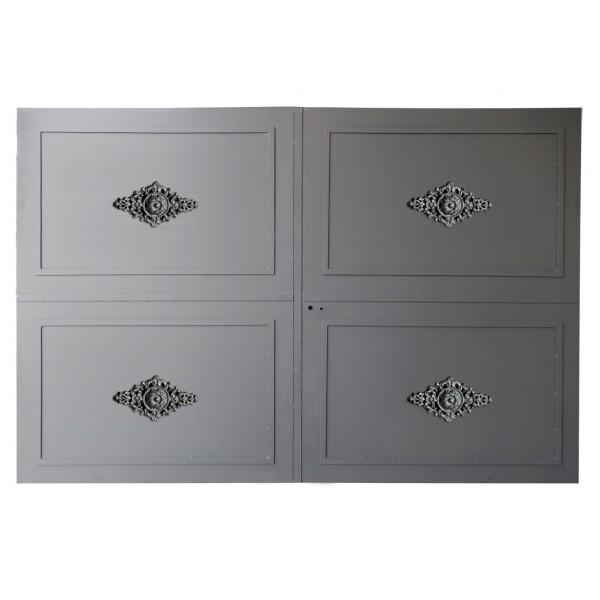 Portail battant contemporain 3-4R - double battants - droit - plein - en fer - 3 x 1.6 m - finition personnalisable_0