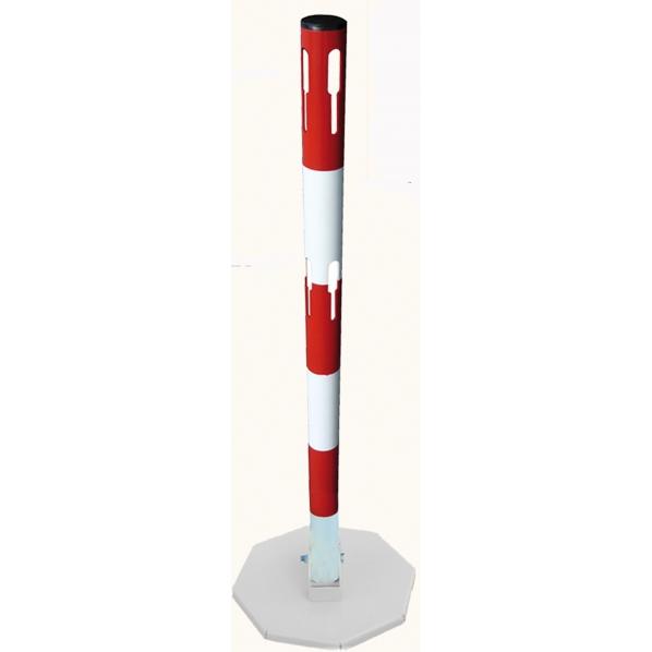 Poteau pliable à socle Rouge/blanc - repliable et facilement transportable - Marque Rolléco_0