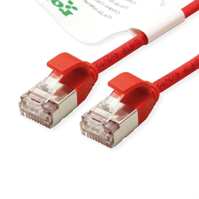 ROLINE GREEN Cordon DataCenter U/FTP Cat.6A (Classe EA), LSOH, slim, rouge, 1,5 m_0