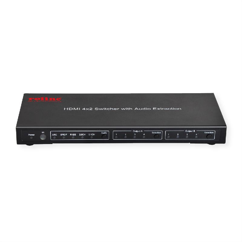 ROLINE Switch Matrix HDMI 4K, 4 x 2 avec télécommande_0