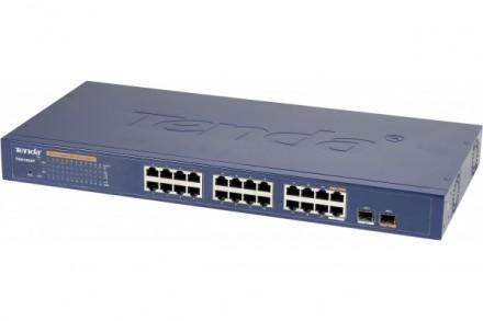 Commutateur Tenda TEG1224T - 24 ports Gigabit manageables avec 2 slots SFP MiniGBiC_0