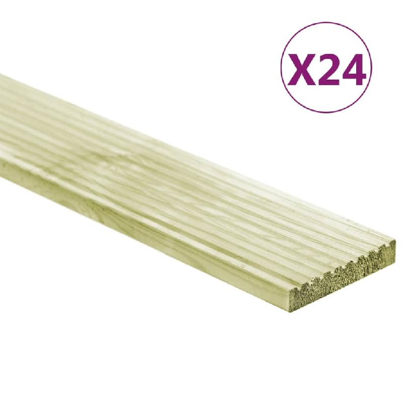 Vidaxl panneaux de terrasse 24 pcs 3,48 m² 1 m pin massif imprégné 3107764_0