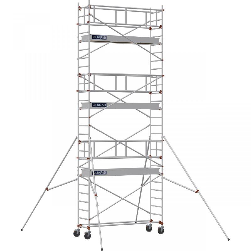 Échafaudage roulant aluminium AL 255 version garde-corps - Hauteur de travail : 7,90 m - DUARIB - 613826_0