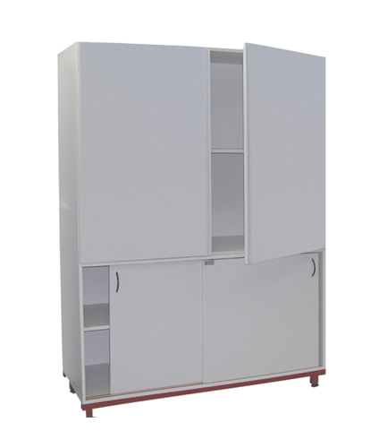 Armoire double-corps portes battantes hautes & coulissantes basses - Profondeur 600 mm - Réf ADCPB-3 - BIOLAB_0