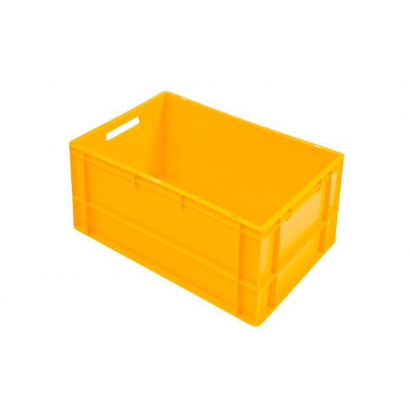 Bac norme Europe en plastique - 600 x 400 x 320 mm - Jaune - Compatible alimentaire - Empilable et gerbable_0