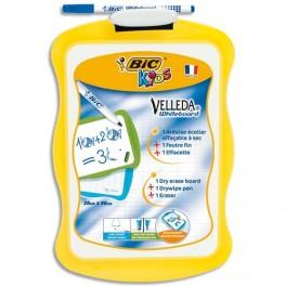 BIC ARDOISE ERGONOMIQUE DOUBLE FACE 20X31CM : 1 UNIE + 1 SEYÈS + 1 FEUTRE FIN BLEU 1721 + 1 EFFAÇETTE