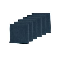 Bjorn Serviette de table - 6 pièces - Lin et coton bleu nuit - bleu 3701488307922_0