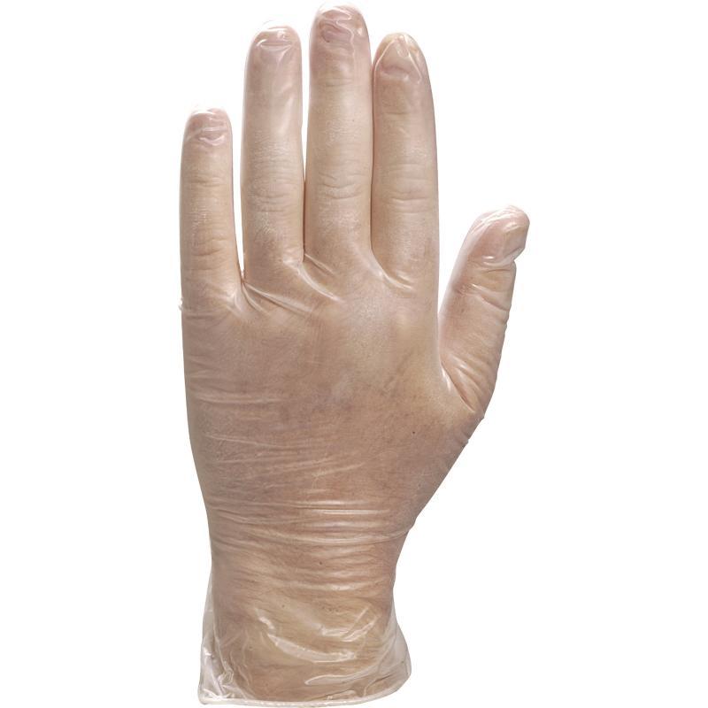 Boîte de 100 gants jetables en vinyle poudré - Compatibles alimentaires - Réf. V1371_0