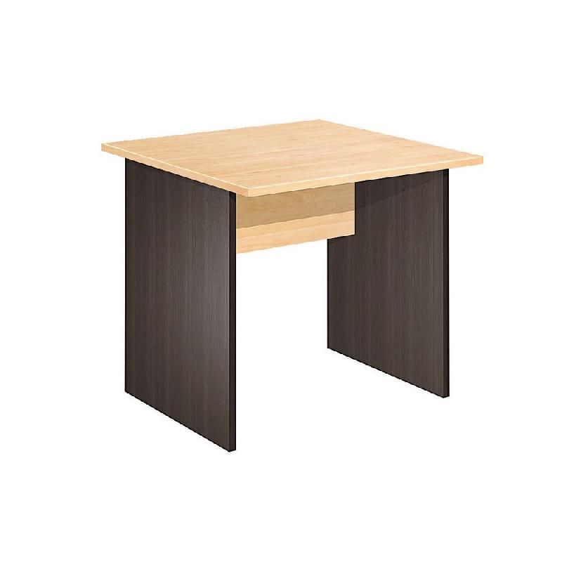 BUREAU DROIT PRONTO HÊTRE - L. 80 X P. 80 CM - PLATEAU HÊTRE - PIEDS PLEINS NOIR