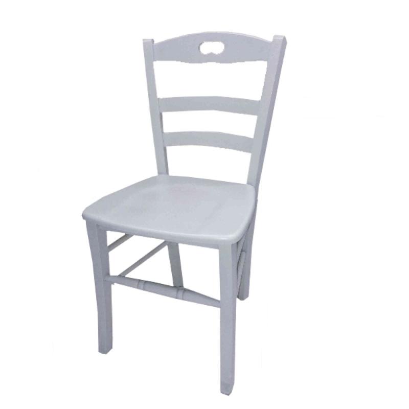 Chaise Giaquinto Lory, assise en bois blanc massif - blanc 8033003303221_0