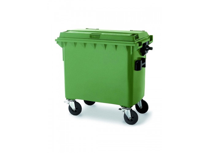 Conteneur poubelle - 4 roues - 660L/1100L - Plastique PEHD - Protection UV - DIN30740/EN840_0