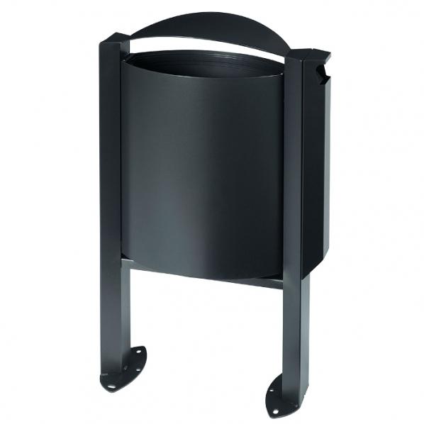 Corbeille sur pied ARKEA 40L - Avec cendrier pour 1800 mégots - Design épuré - Anthracite - ROSSIGNOL_0