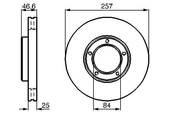 Disque de frein Bosch 0986478397 - ventilé - boîte de 2 disques - côté avant_0