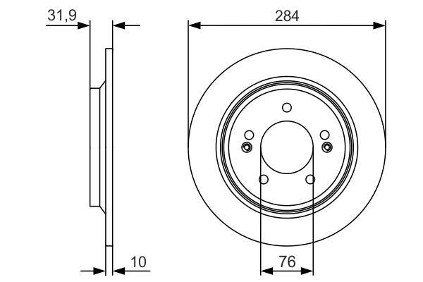 Disque de frein Bosch 0986479V09 - boîte de 2 disques arrière, type plein_0