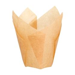 ECOLOMIQUE - 100 Pcs - Caissette cuisson tulipe en papier brun - Diam: 3 cm, 11 x 11 cm, Hauteur: 6 cm - ECO209CPST1M - marron papier ECO209CPST1M_0