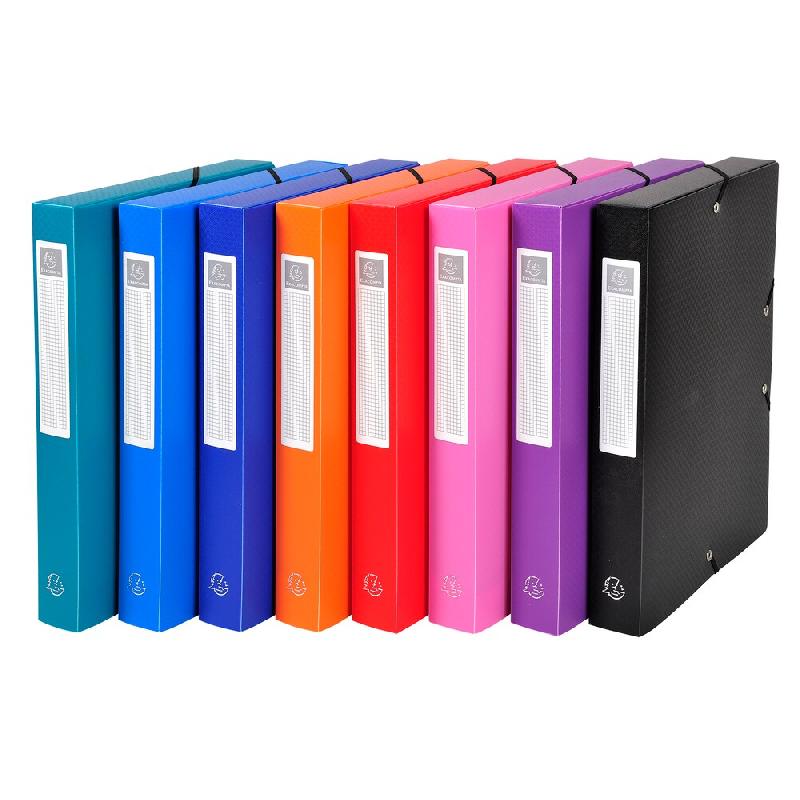 Exacompta Lot de 8 Boîte de classement polypro OPAK, dos de 40, coloris assortis (8) - multicolore plastique 5970E_0