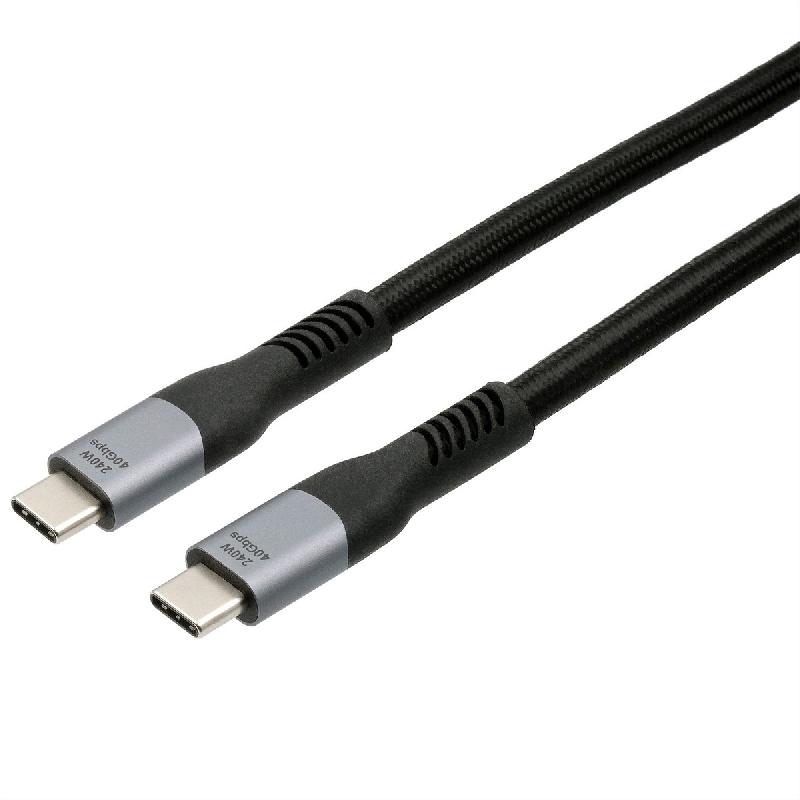 EXSYS EX-K1598-1.0 Câble USB 4.0 Connecteur USB-C, 5 A, 40Gbit/s, 240W , noir, 1 m_0
