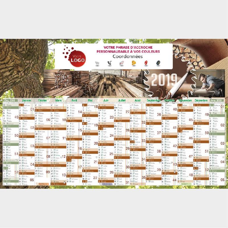 Grand calendrier bancaire bois - personnalise - fabricant - cartonne - rigide_0