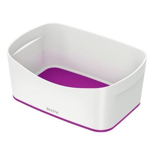 Leitz bac de rangement mybox medium sans couvercle en abs. Coloris blanc fond violet_0