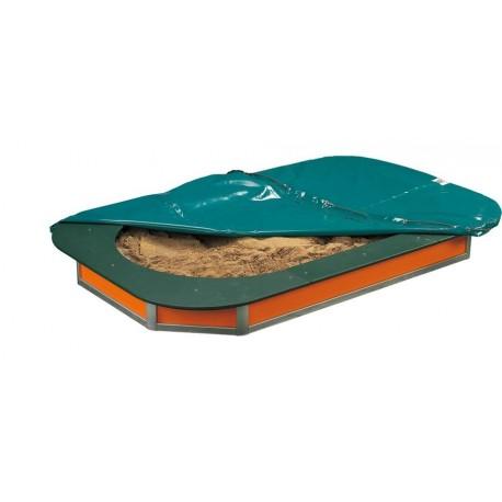 Mb100 - Bac à sable en aluminium avec panneaux HPL et bâche de protection_0