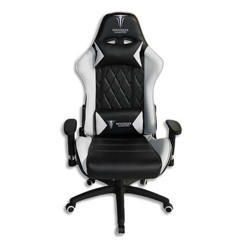 Mobility lab fauteuil gaming en simili cuir, hauteur et accoudoirs réglables. Coloris noir/blanc_0