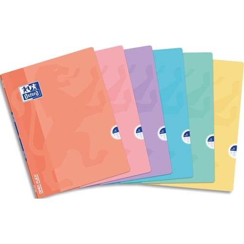 Oxford Lot de 40 Cahier Openflex Pastel piqué 24x32, 96p./48 feuilles 90g/m², Séyès, coloris assortis (6) - 3020120204079_0