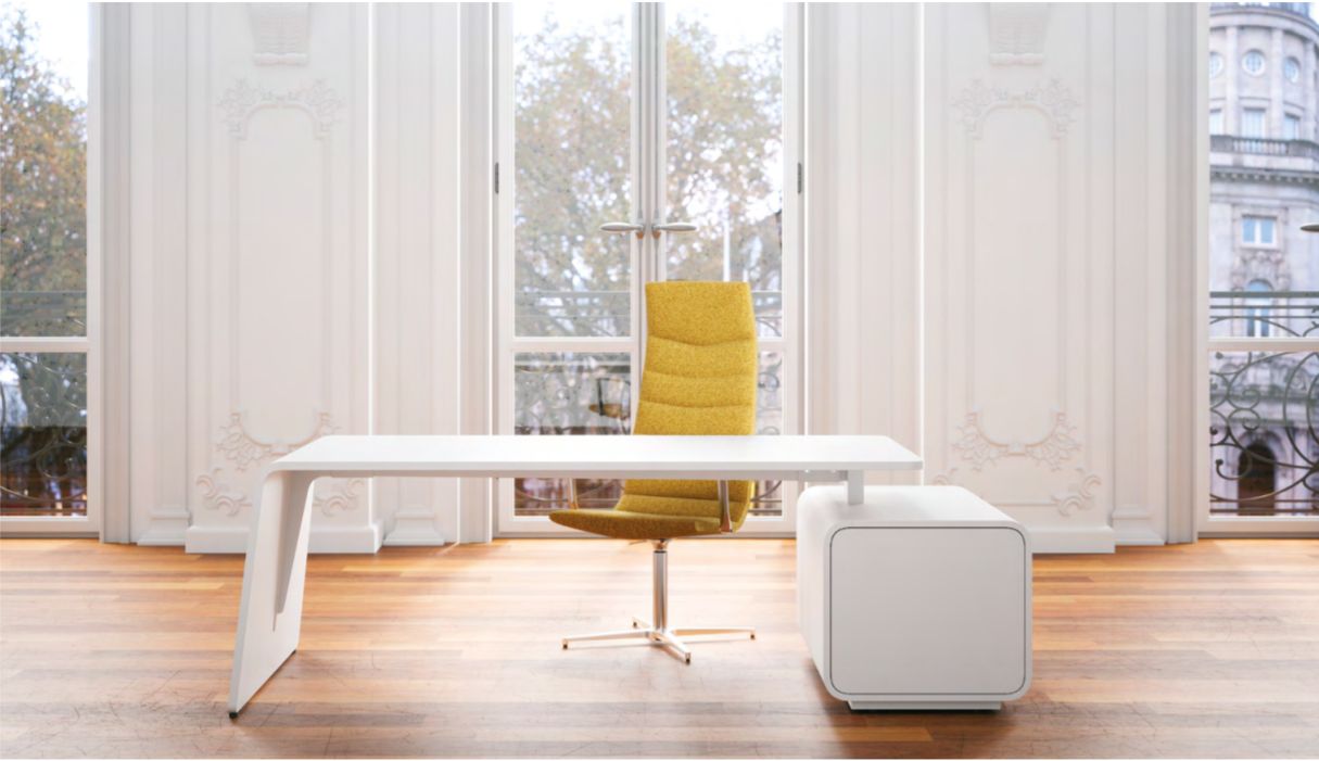 Bureau de direction Plénitude - design moderne et intemporel avec rangements associés_0