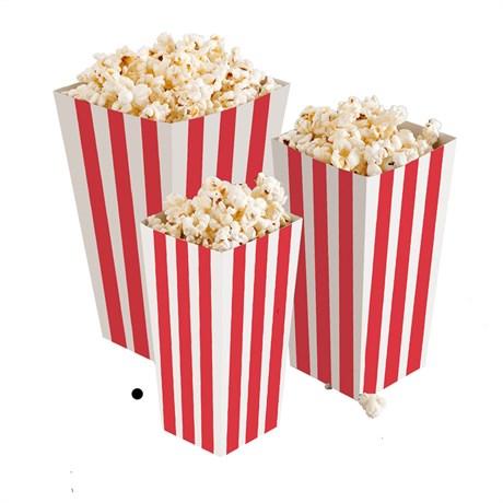 RÉCIPIENT POP CORN 1 L STRIPES 320 G/M² 6.5X8.7X17.4 CM CARTON BLANC (VENDU PAR 800)