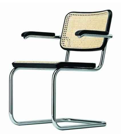 S 64 V / CHAISE DESIGN CANNELÉE AVEC ACCOUDOIRS MARCEL BREUER_0