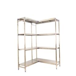 SimonRack Étagère en acier inoxyable corner SIMONINOX 4 plateaux 1600x1260x400 mm (haut x largeur x profondeur) - 8425437075872_0