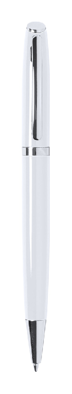 Stylo bille en aluminium recyclé - encre bleue - couleur blanche - 19g_0