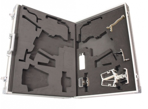 Valise de présentation en aluminium et contreplaqué rembordé PVC - calages en mousse sur mesure pour profils aluminium_0