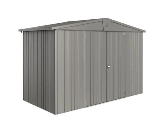 Abri de jardin en métal 4,92 m² Biohort Europa 4A - Ep. 0,53 mm - Gris avec accessoires inclus_0
